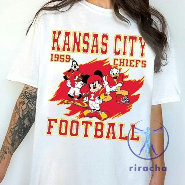 Disney Mickey Donald Kansas City Chiefs T Shirt Hoodie Sweatshirt Tee Gift For Men Women Crewneck Unique riracha 1