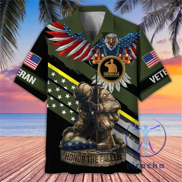 Veteran Memorial Day Hawaiian Shirt Button Up Aloha Shirts Soldier Tropical Memorial Day Gift Ideas Gift For Father Unique riracha 1 1