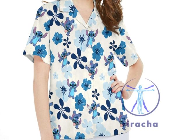 Retro Stitch Aloha Floral Hawaiian Shirt Lilo And Stitch Summer Beach Disney Hawaii Button Up Aloha Shirts Walt Disney World Gift Unique riracha 1 1