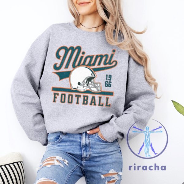 Miami Dolphins Vintage Sweatshirt Hoodie T Shirt Tee Gift For Men Women Crewneck Croquette Bow Miami Football Tshirt Unique riracha 1 1