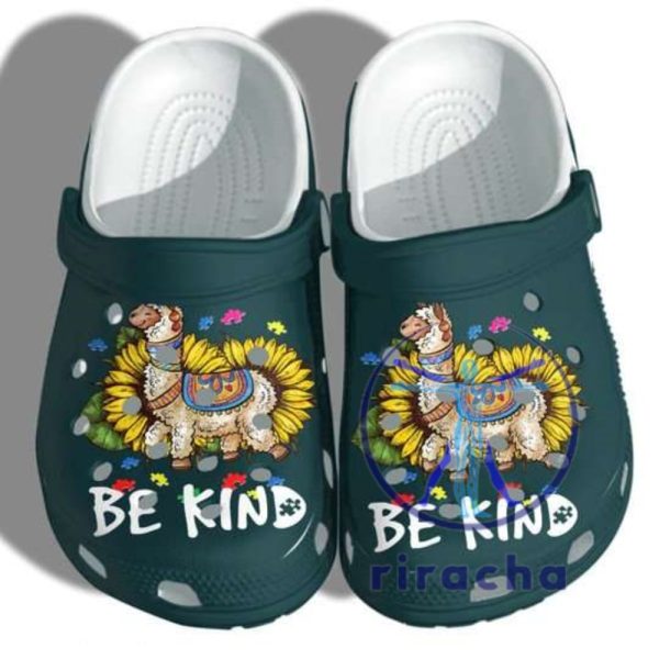 Autism Awareness Crocs Be Kind Alpaca Sunflower Puzzle Piece Clogs riracha 1