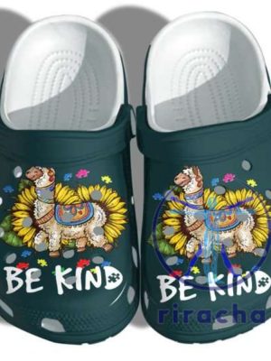 Autism Awareness Crocs Be Kind Alpaca Sunflower Puzzle Piece Clogs riracha 1 1