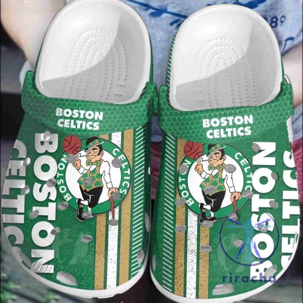 Boston Celtics Basketball Crocs Green White Crocband Clogs For Fans riracha 1