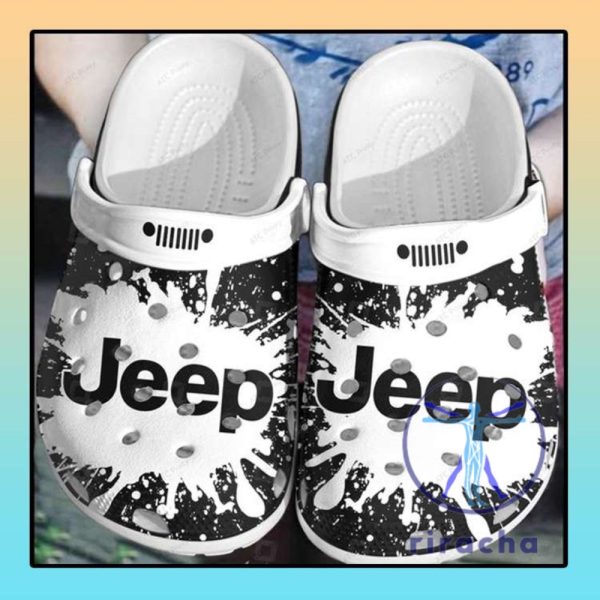 Black White Jeep Crocs Off Road Adventure Crocband Clogs For Jeep Fans riracha 1