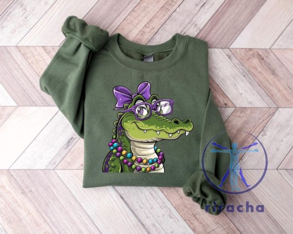 Mardi Gras Crocodile Sweatshirt T Shirt Hoodie For Women Alligator Fat Tuesday Shirt Perfect Birthday Gift Idea riracha 1