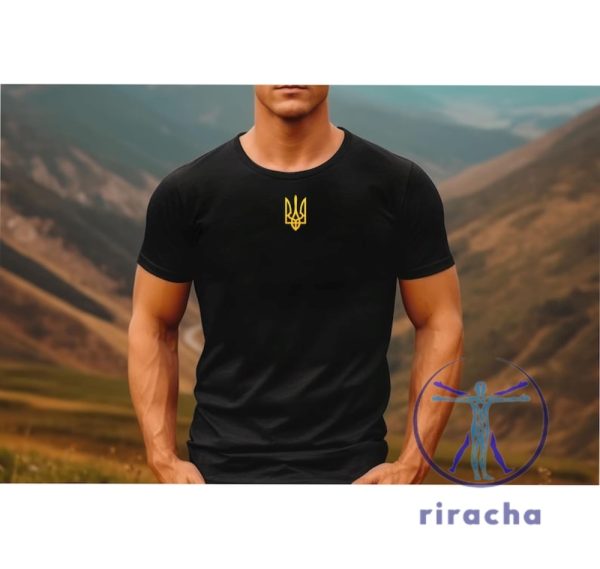 Support Ukraine With Zelensky Shirt Hoodie Sweatshirt Ukraine Gift With Golden Trident Logo Crewneck Hoodies For Ukraine Supporters riracha 1