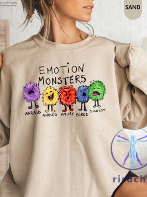 Emotion Monsters Shirt Funny Tee For Mental Health Awareness Emotions Sweatshirt And Hoodie Gift For Mixed Feelings riracha 1 1