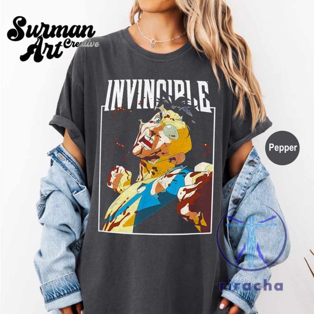 Limited Invincible Mark Superhero T Shirt Hoodie Sweatshirt Unisex Graphic Tee Costume Comic Book Fan Gift riracha 1