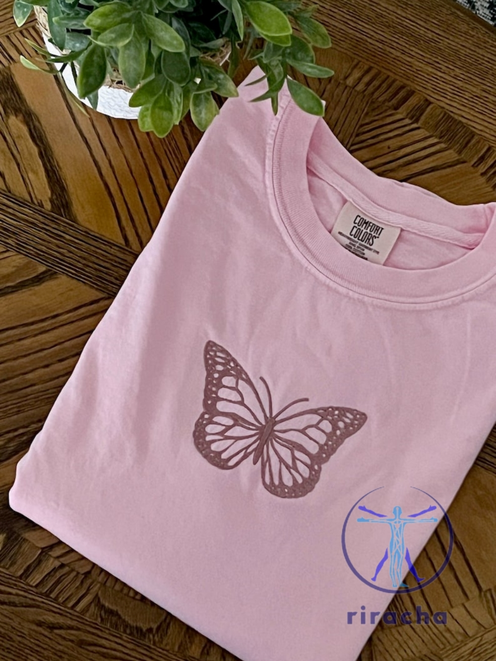 Butterfly Cute Girly Shirt Hoodie Sweatshirt Happy T Shirt Embroidered Tee Custom Retro Pink riracha 1