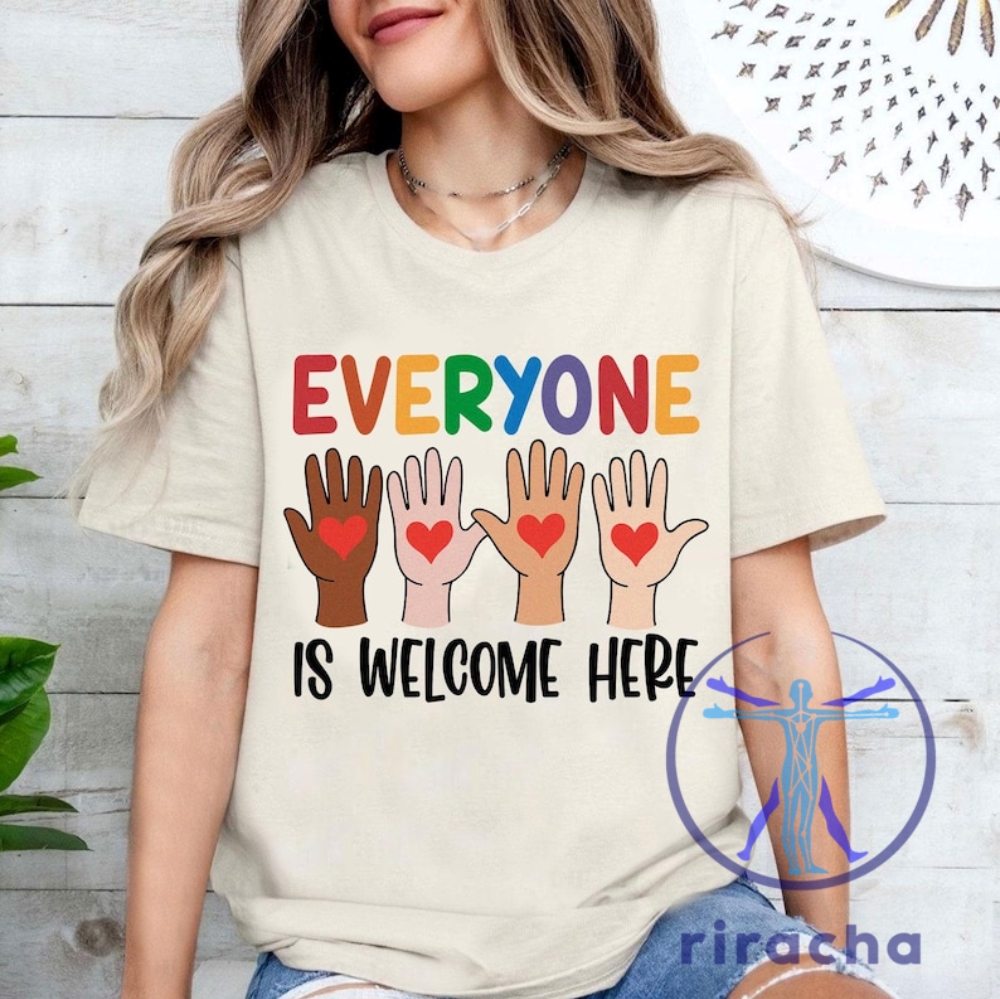 Everyone Is Welcome Here T Shirt Teacher Life Welcoming Classroom Idaho riracha 1