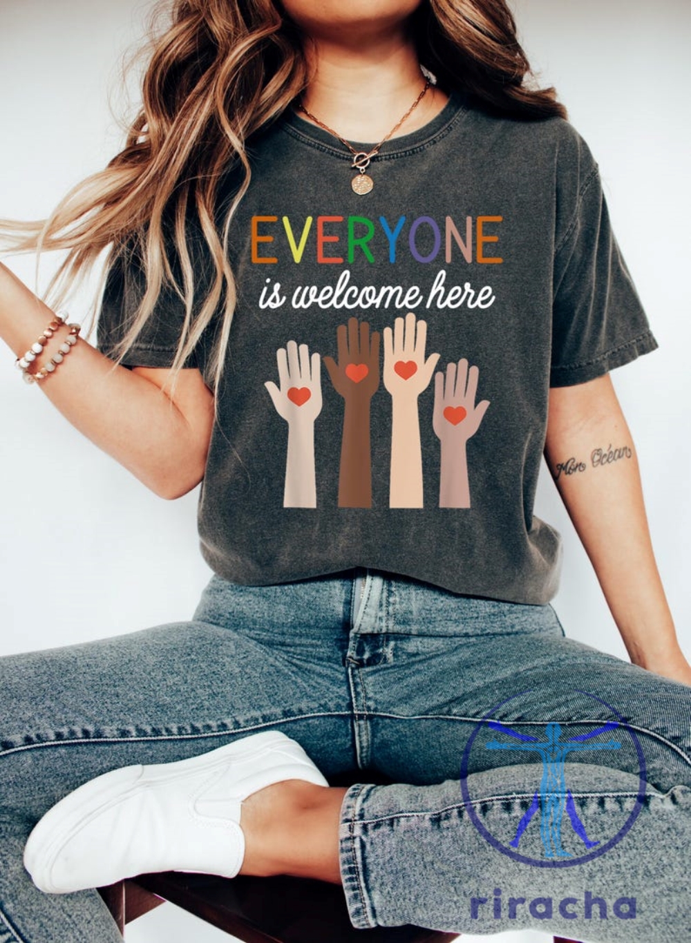 Idaho Teacher T Shirt Everyone Is Welcome Here Inclusion And Equality Protest And Resist riracha 1