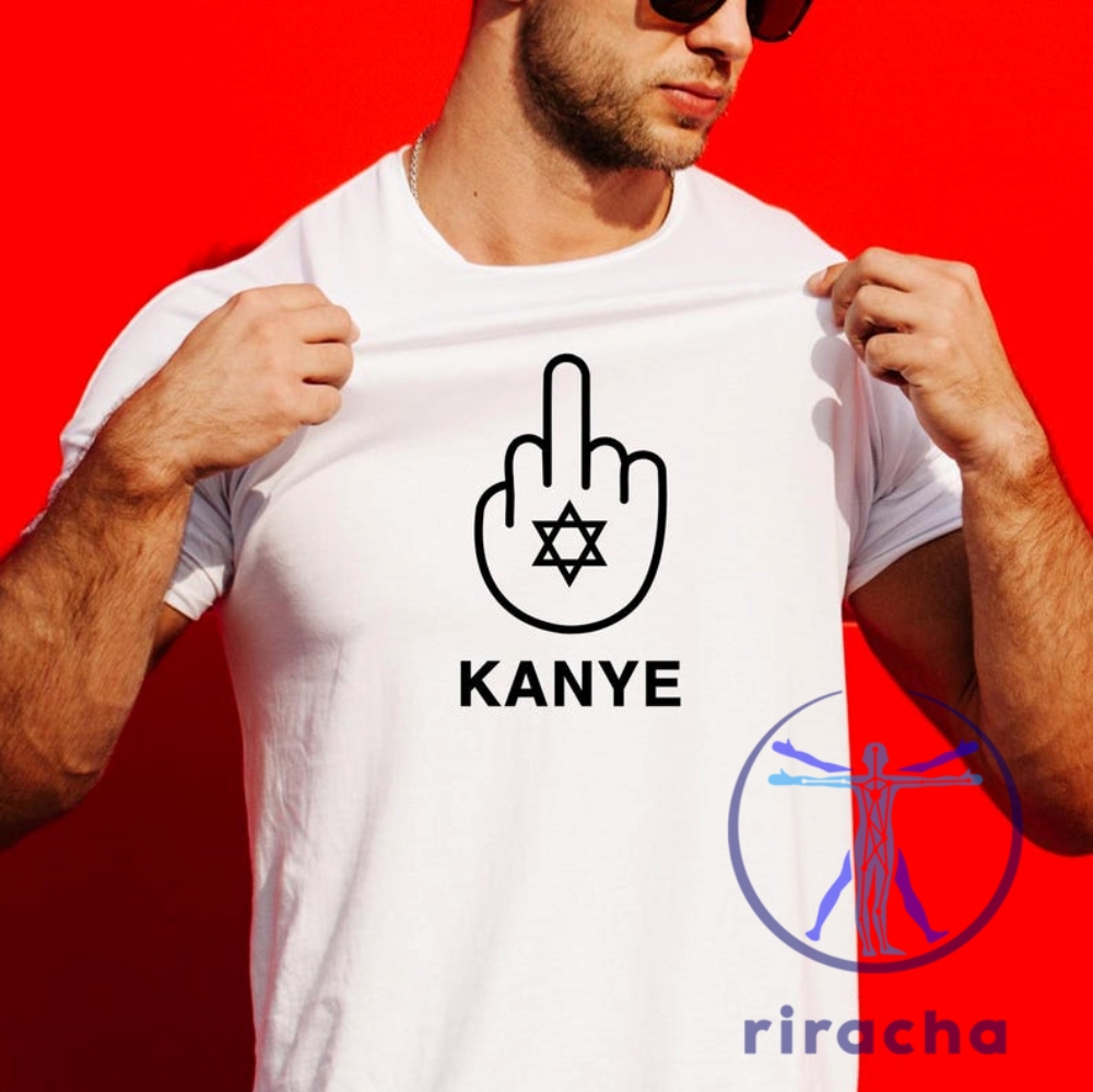 The Original Middle Finger Kanye T Shirt Official Anti Ye Jewish Pride Gift Star Of David Support riracha 1