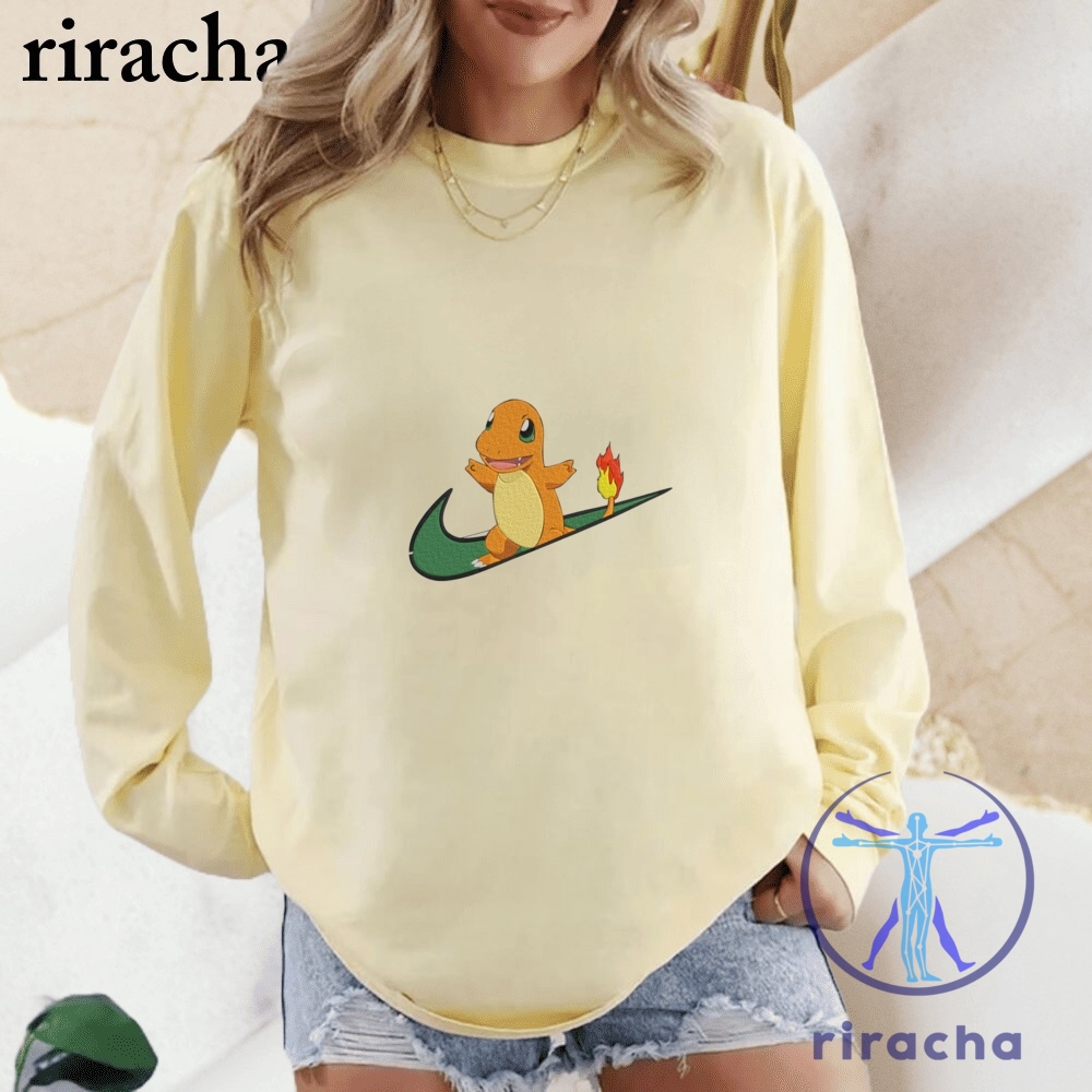 Charmander Nike Embroidered T Shirt Hoodie Sweatshirt Pokemon Embroidery 10 Charmander Nike Embroidered T Shirt Hoodie Sweatshirt Pokemon Embroidery