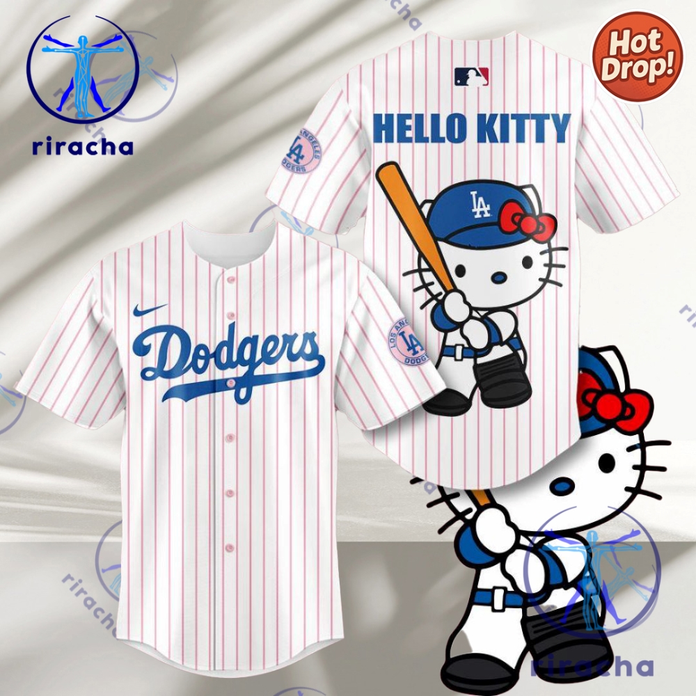 Los Angeles Dodgers Hello Kitty Baseball Shirt Jersey Mens Womens riracha 1