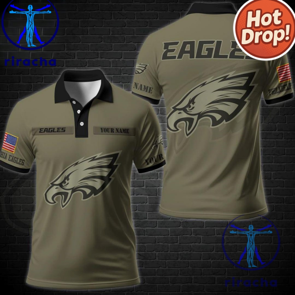 Nfl Philadelphia Eagles Veterans Day Polo Shirt Custom Name Mens Womens riracha 1