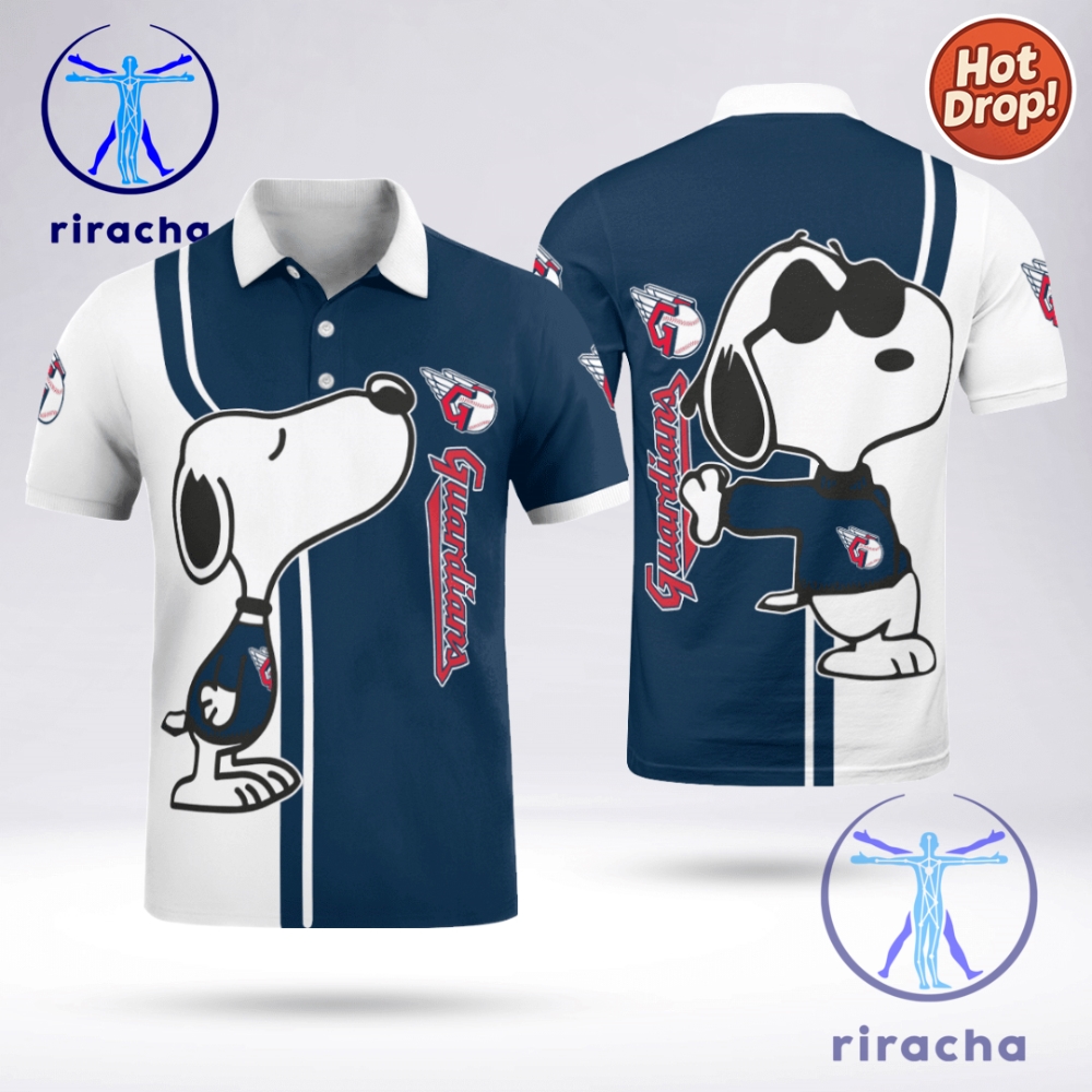 Discover 2025's Hottest Summer Trends: Top NFL & Cartoon Character T-Shirts, Hoodies, and Sweatshirts at Riracha.com 3 Cleveland Guardians Snoopy Polo Shirt Mens Womens