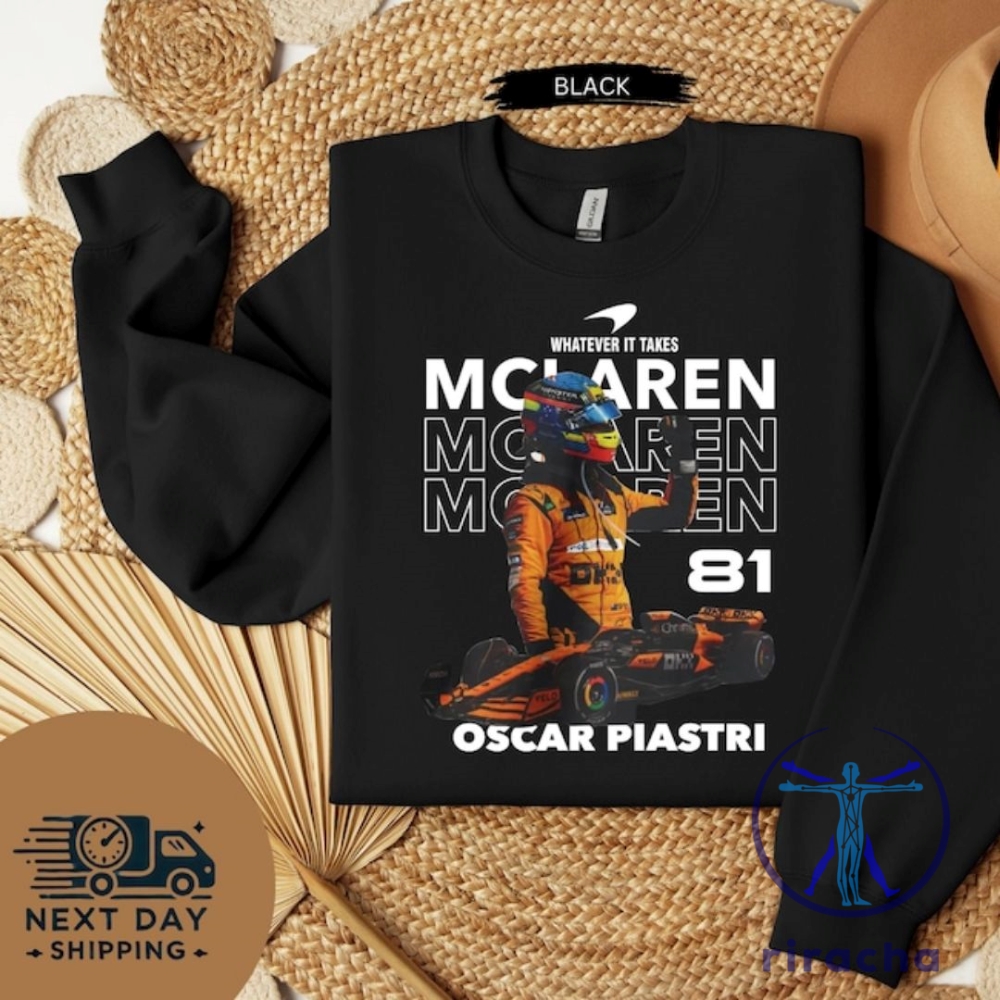 Mclaren F1 Racing T Shirt Oscar Piastri Fan Gift Tee Formula 1 Unisex T Shirt Mclaren Racing Merch riracha 1