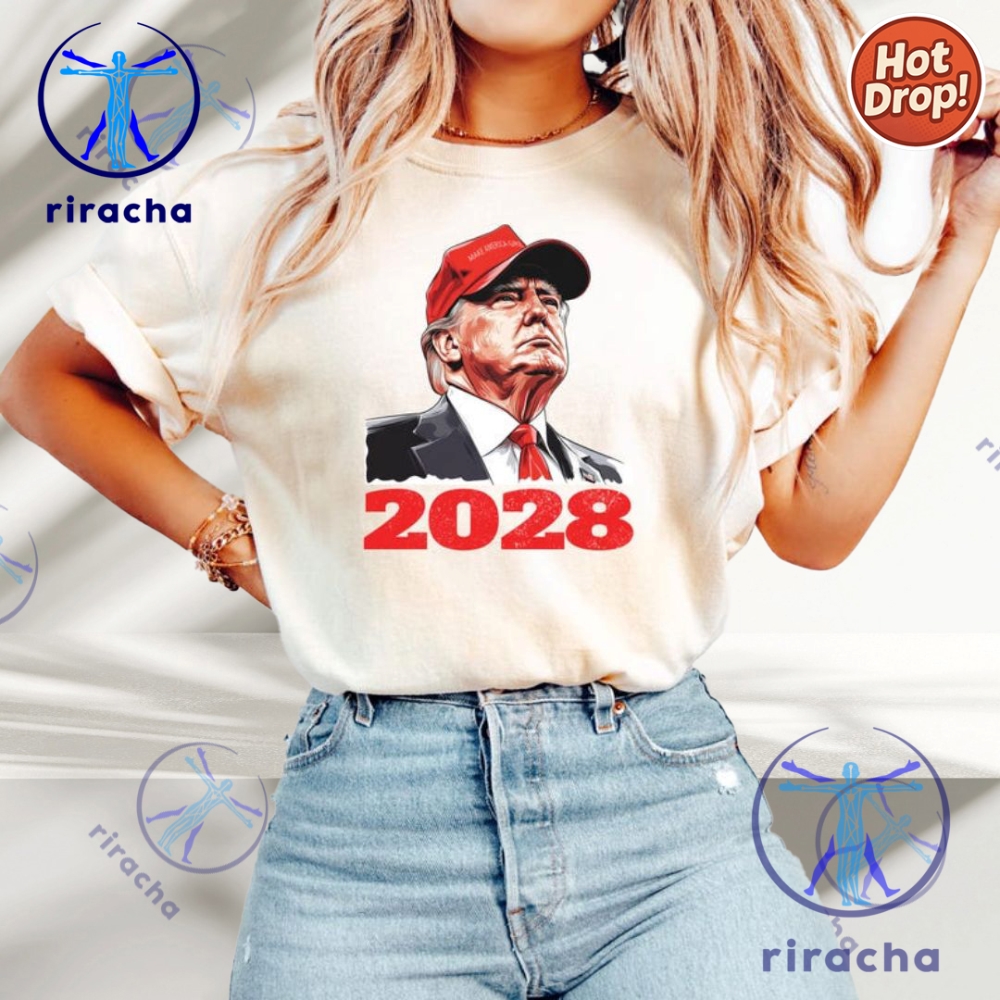 Trump 2028 Patriotic Election Tshirt Usa President Campaign Shirt Pro Trump American Flag riracha 1