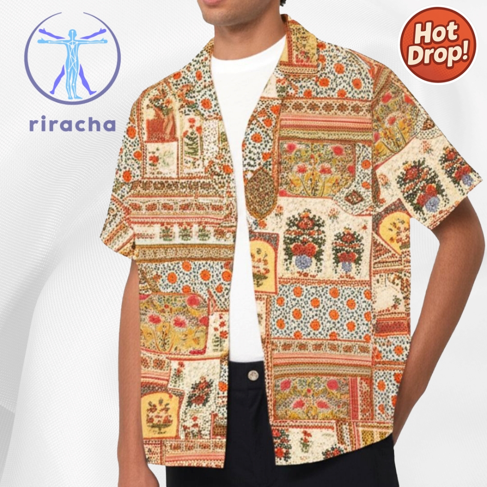 Travis Kelce Colorful Patchwork Hawaiian Shirt Button Up Shirts 7 Travis Kelce Colorful Patchwork hawaiian shirt Button Up Shirts