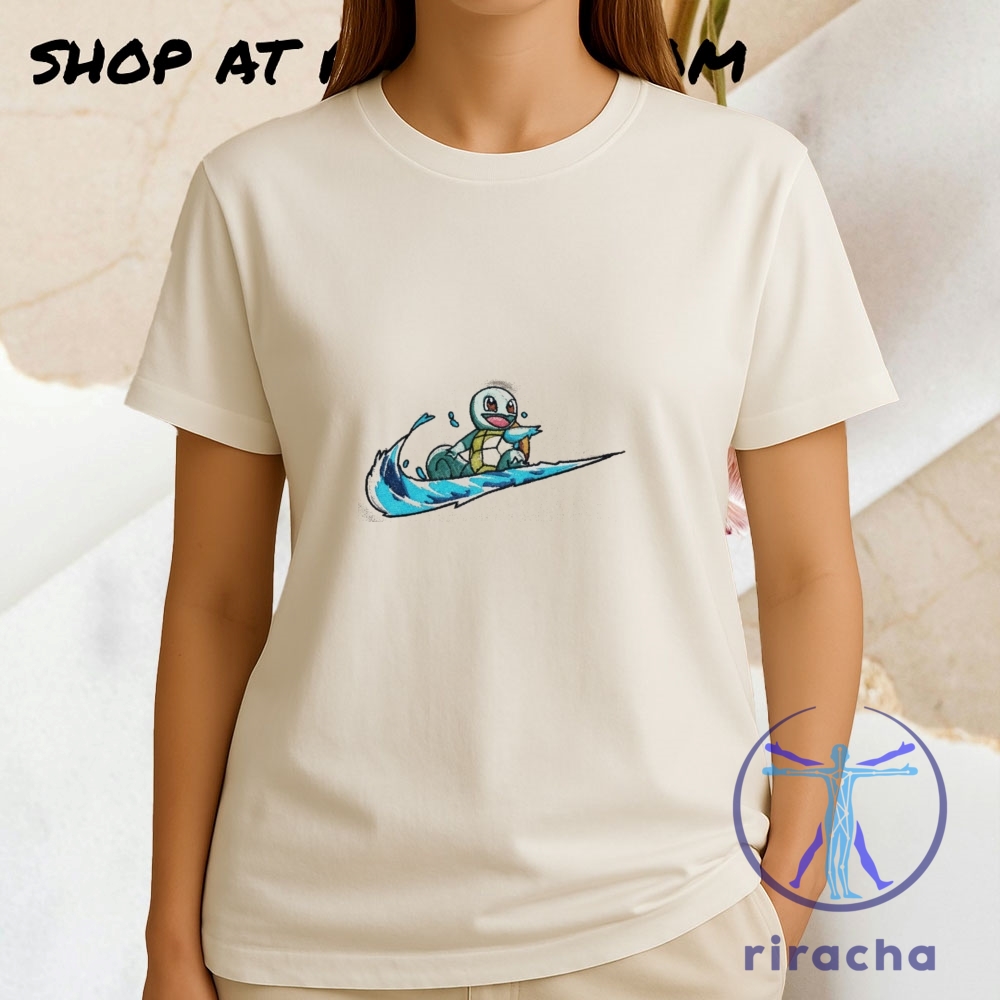 Top 10 Trending Embroidered Shirts for Summer 2025 You’ll Want to Wear Every Day 6 Squirtle Pokémon Custom Nike Inspired Embroidered Shirt Hoodie Sweatshirt