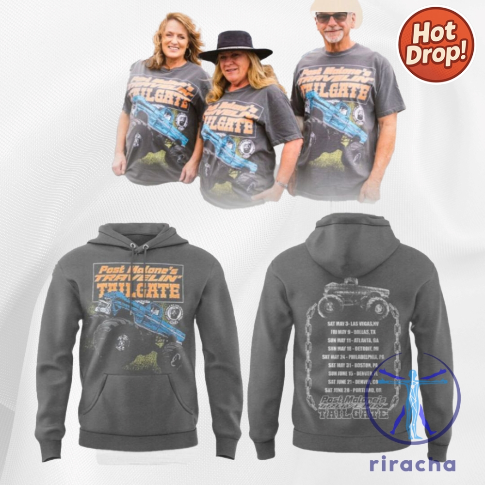 Post Malone Traveling Tail Gate Merch Tour 2025 Special Hoodie 3D Shirt Crewneck riracha 1
