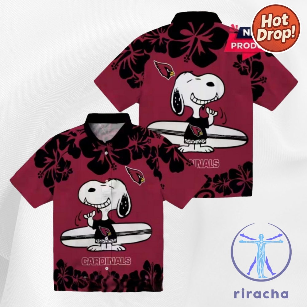 Arizona Cardinals Snoopy Surf Hawaiian Shirt Featuring Team Mascot riracha 1