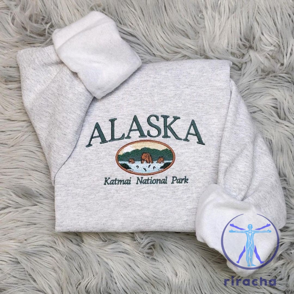 Alaska Embroidered Shirt Crewneck Katmai National Park Sweatshirt Mount Katmai Wilderness Themed Gift 6 Alaska Embroidered shirt Crewneck Katmai National Park Sweatshirt Mount Katmai Wilderness Themed Gift