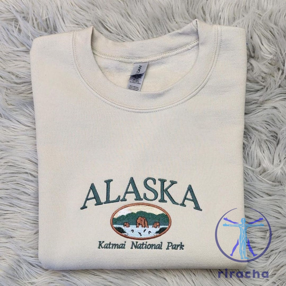 Alaska Embroidered Shirt Crewneck Katmai National Park Sweatshirt Mount Katmai Wilderness Themed Gift 7 Alaska Embroidered shirt Crewneck Katmai National Park Sweatshirt Mount Katmai Wilderness Themed Gift