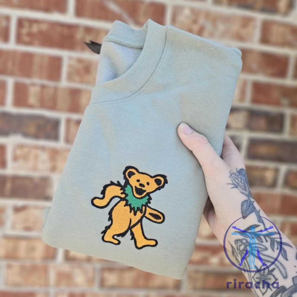 Grateful Dead Dancing Bear Embroidered Shirt Music Band Merchandise Classic Rock Sweatshirt 16 Grateful Dead Dancing Bear Embroidered Shirt Music Band Merchandise Classic Rock Sweatshirt