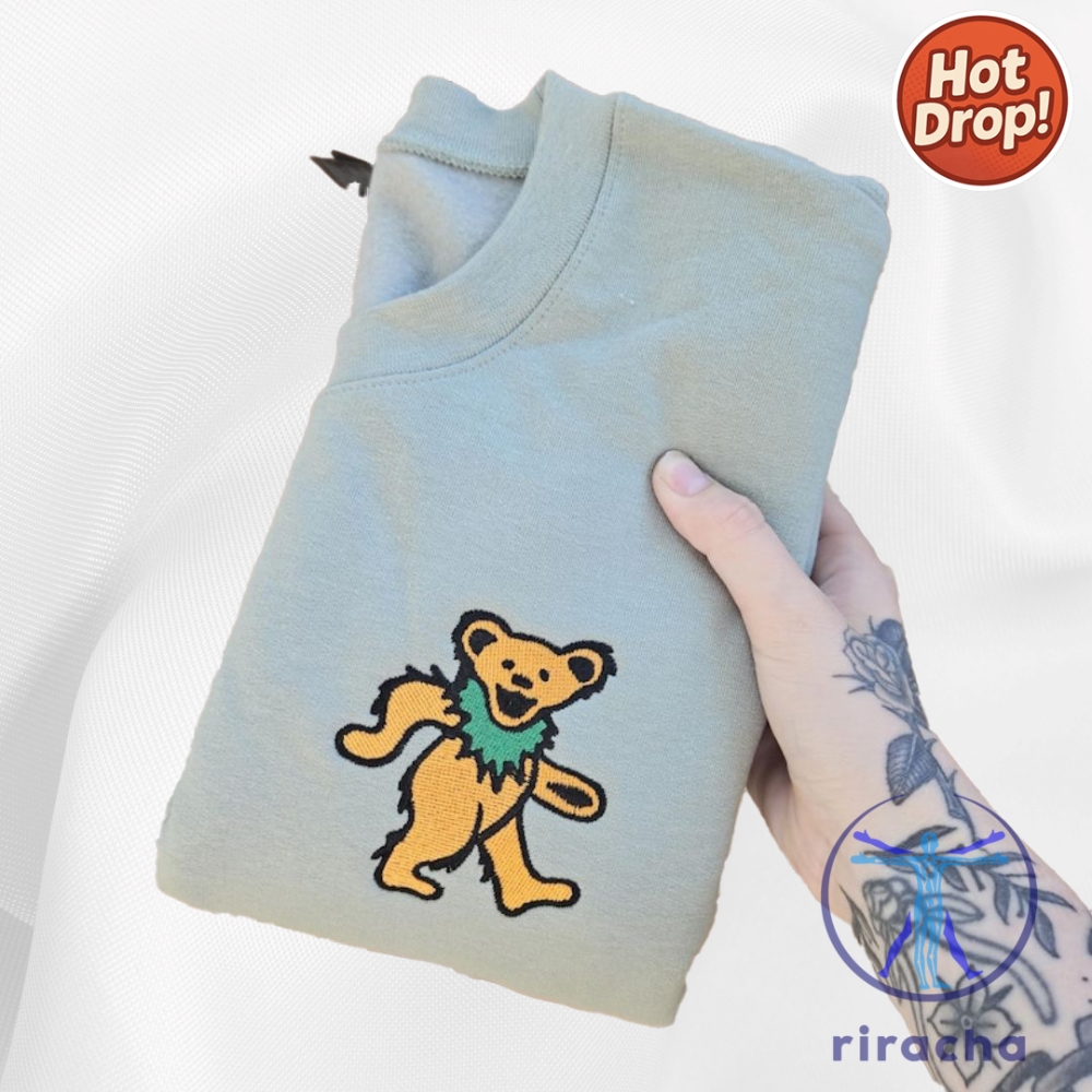 Grateful Dead Dancing Bear Embroidered Shirt Music Band Merchandise Classic Rock Sweatshirt 17 Grateful Dead Dancing Bear Embroidered Shirt Music Band Merchandise Classic Rock Sweatshirt
