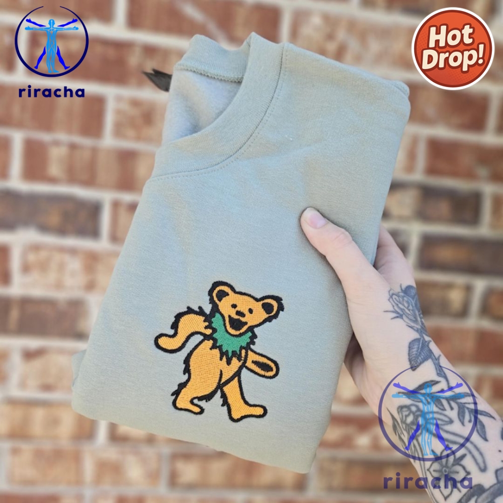 Grateful Dead Dancing Bear Embroidered Shirt Music Band Merchandise Classic Rock Sweatshirt 18 Grateful Dead Dancing Bear Embroidered Shirt Music Band Merchandise Classic Rock Sweatshirt