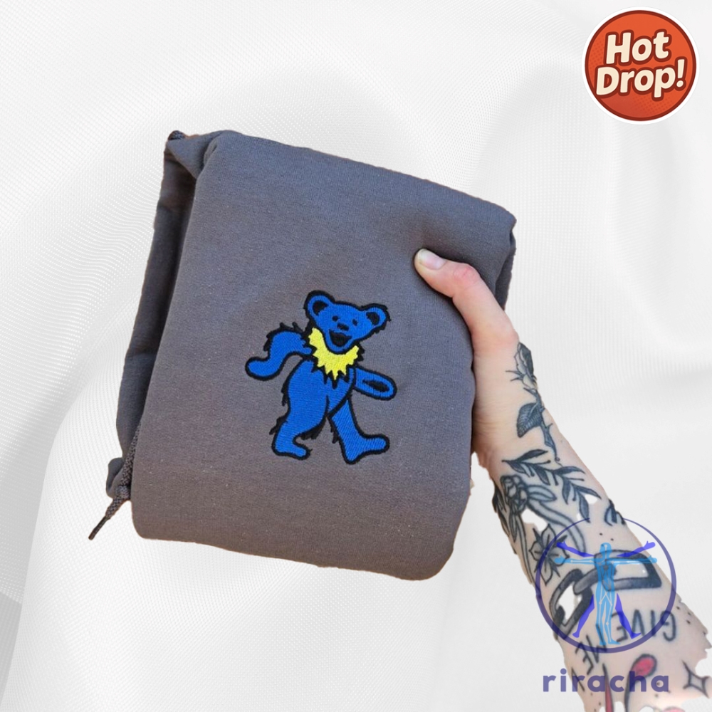 Grateful Dead Dancing Bear Embroidered Shirt Music Band Merchandise Classic Rock Sweatshirt 24 Grateful Dead Dancing Bear Embroidered Shirt Music Band Merchandise Classic Rock Sweatshirt