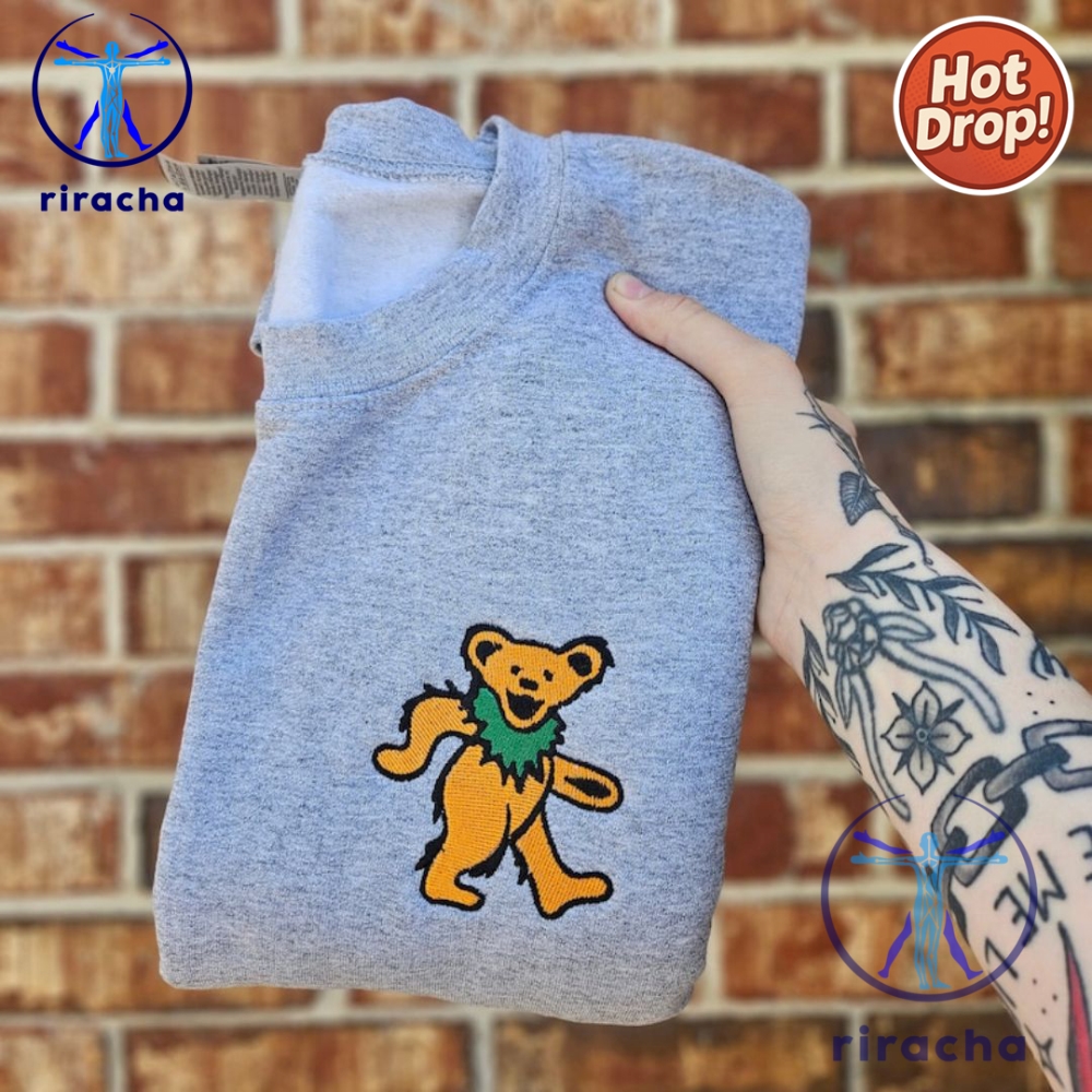 Grateful Dead Dancing Bear Embroidered Shirt Music Band Merchandise Classic Rock Sweatshirt 26 Grateful Dead Dancing Bear Embroidered Shirt Music Band Merchandise Classic Rock Sweatshirt