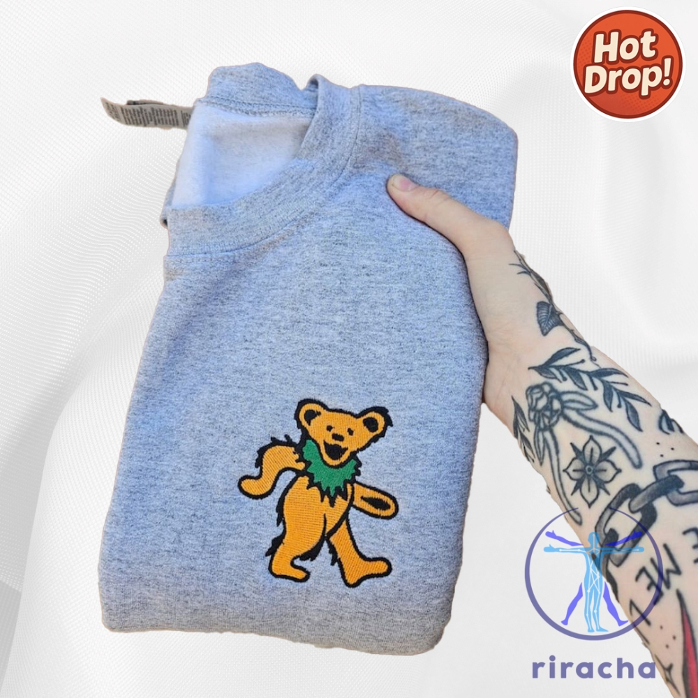 Grateful Dead Dancing Bear Embroidered Shirt Music Band Merchandise Classic Rock Sweatshirt 27 Grateful Dead Dancing Bear Embroidered Shirt Music Band Merchandise Classic Rock Sweatshirt