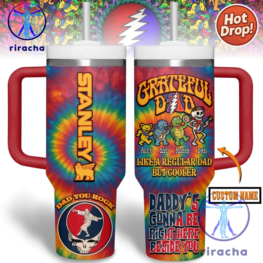 Grateful Dead Music Custom Stanley Cup 40Oz Tumbler With Handle riracha 1