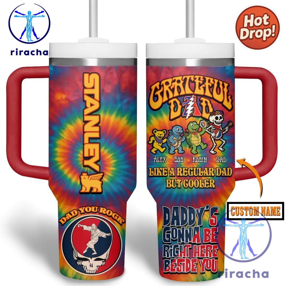 Grateful Dead Music Custom Stanley Cup 40Oz Tumbler With Handle 6 c