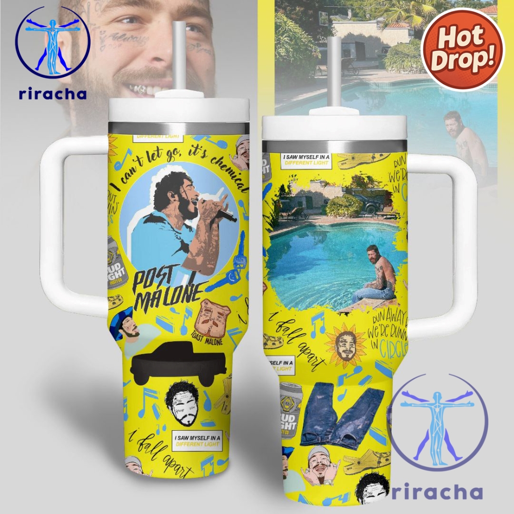 Post Malone Music Custom Stanley Cup 40Oz Tumbler With Handle riracha 1