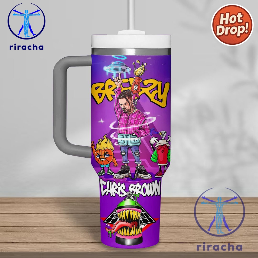 Chris Brown Music Custom Stanley Cup 40Oz Tumbler With Handle riracha 1