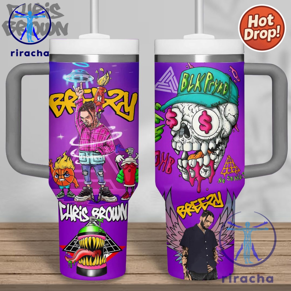 Chris Brown Music Custom Stanley Cup 40Oz Tumbler With Handle 5 c