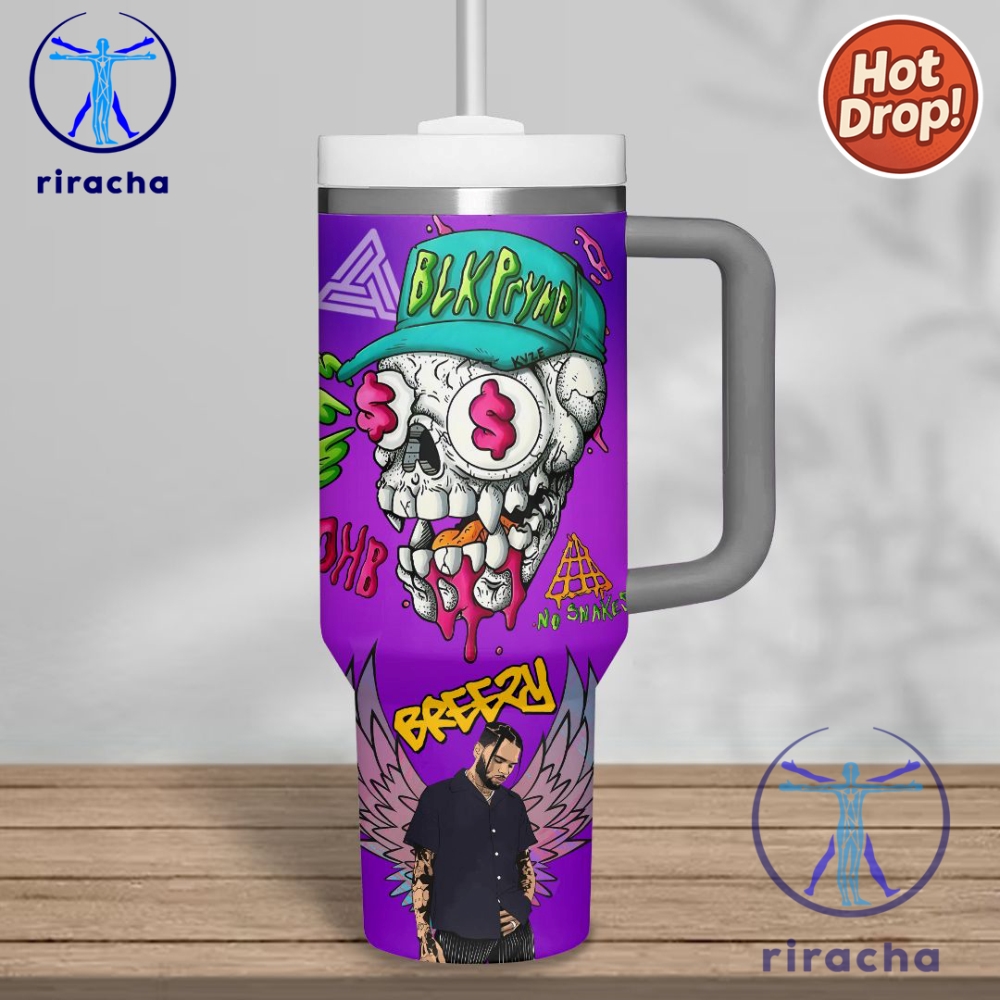 Chris Brown Music Custom Stanley Cup 40Oz Tumbler With Handle 6 c
