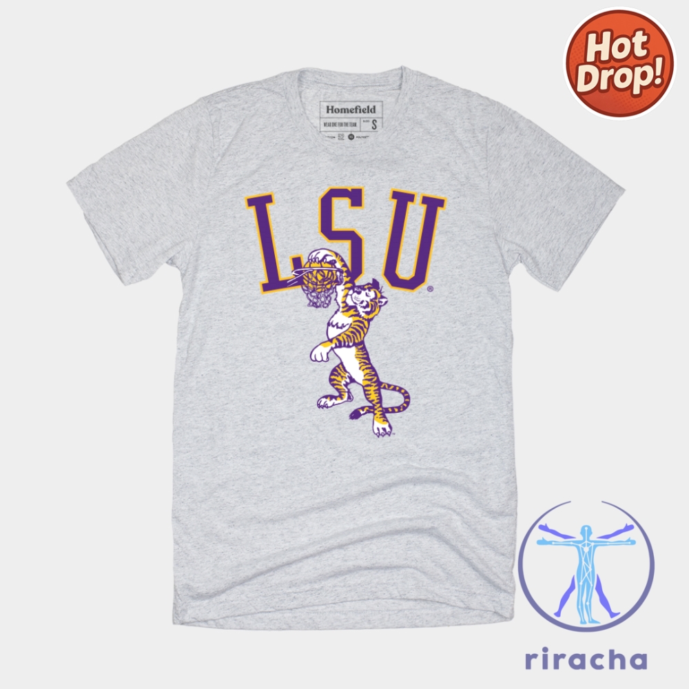 Champions of the Diamond: LSU Tigers 2025 Victory Style Collection 10 Vintage Lsu Dunking Tiger Basketball Tee T Shirt Hoodie Crewneck