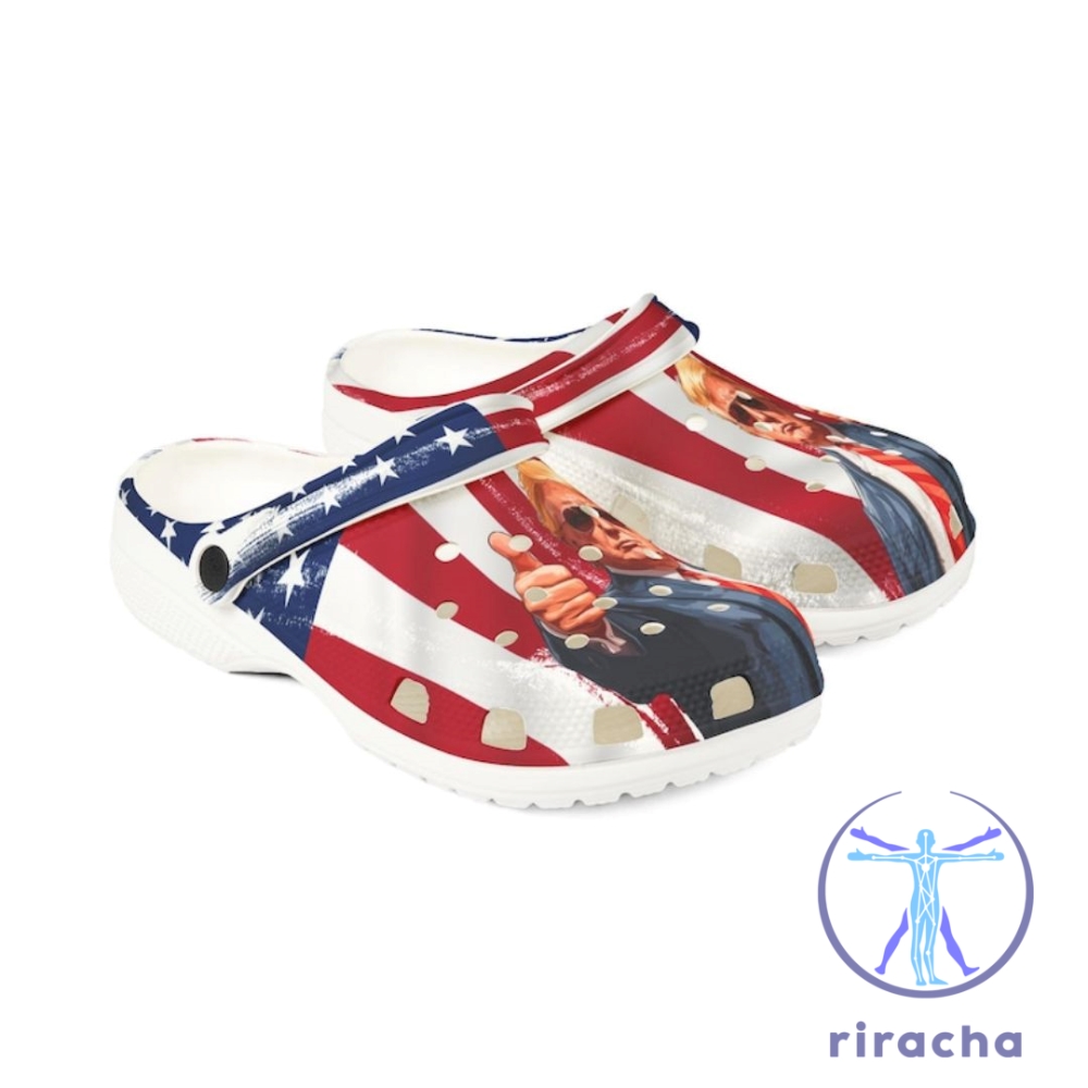 Trump American Flag Clogs Maga Sunglasses Thumbs Up Patriotic Crocs 15 Trump American Flag Clogs MAGA Sunglasses Thumbs Up Patriotic Crocs Crocs