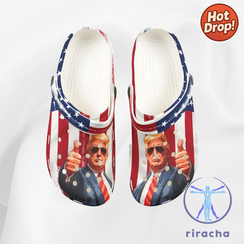 Trump American Flag Clogs Maga Sunglasses Thumbs Up Patriotic Crocs 18 Trump American Flag Clogs MAGA Sunglasses Thumbs Up Patriotic Crocs Crocs