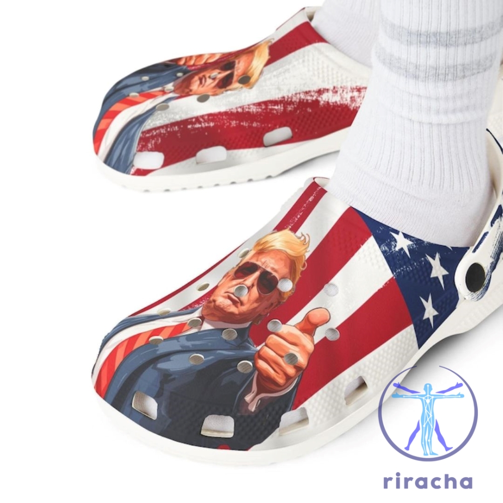 Trump American Flag Clogs Maga Sunglasses Thumbs Up Patriotic Crocs 19 Trump American Flag Clogs MAGA Sunglasses Thumbs Up Patriotic Crocs Crocs
