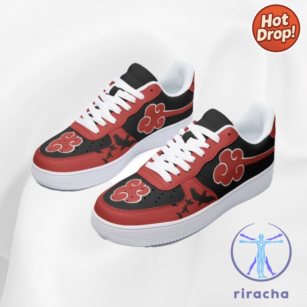 From Anime to Americana: Bold Custom Sneakers & Clogs That Speak Your Style 6 Anime Red Cloud Sneakers Custom Anime Shoes Red Cloud Ninja Air Force 1