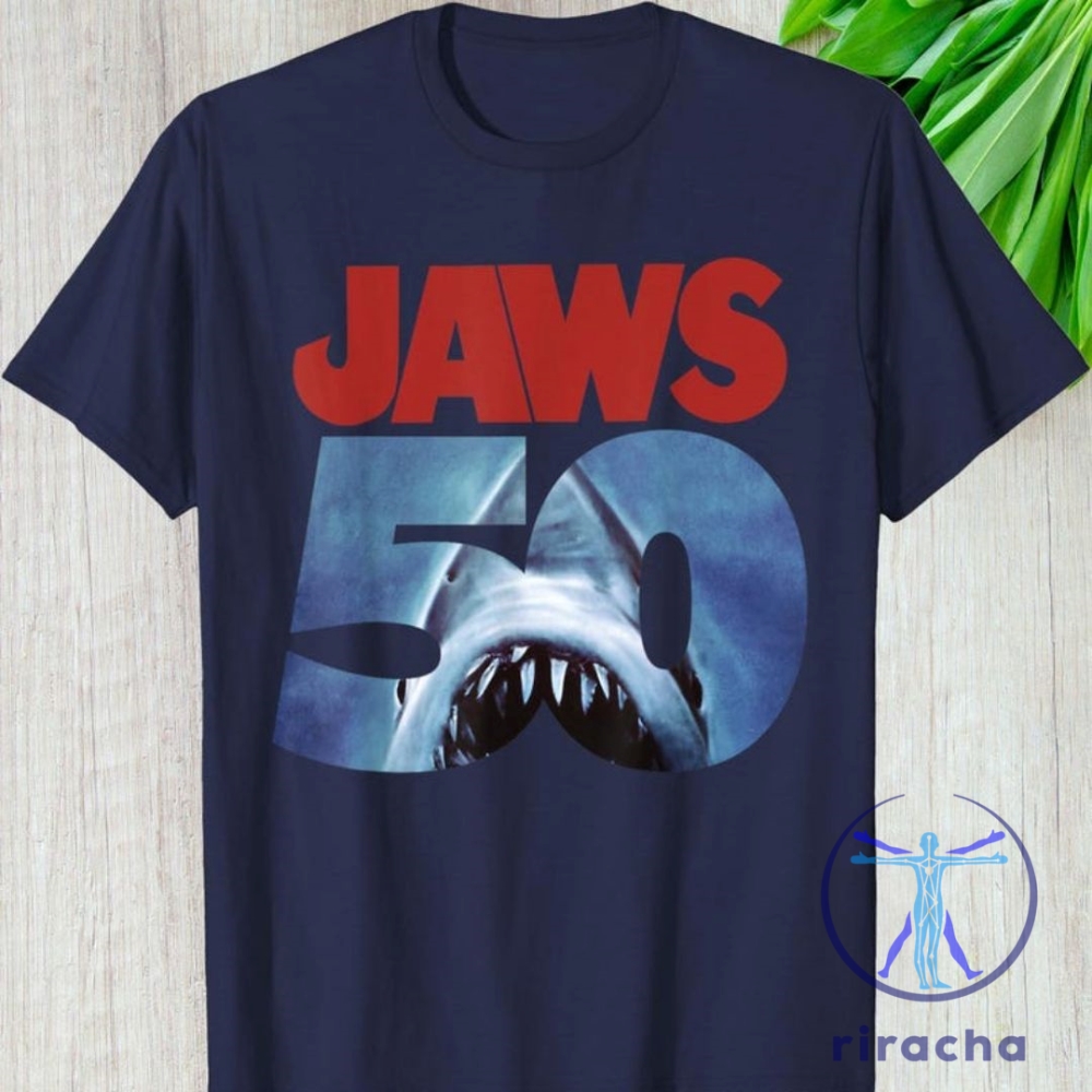 Movie Anniversary Fanwear Jaws 50Th Anniversary Retro Graphic Tshirt Hoodie Sweatshirt riracha 1