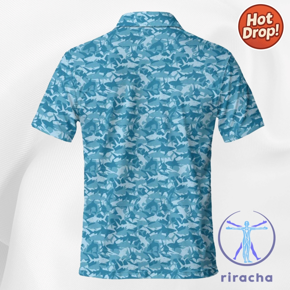 Beach Style Menswear Shark Floral Summer Polo Shirt 9 Beach Style Menswear Shark Floral Summer Polo Shirt