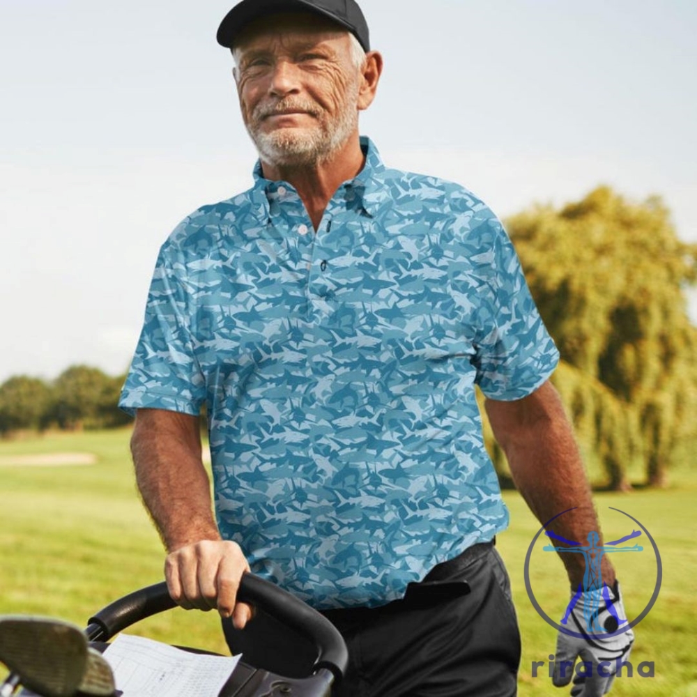 Beach Style Menswear Shark Floral Summer Polo Shirt 10 Beach Style Menswear Shark Floral Summer Polo Shirt