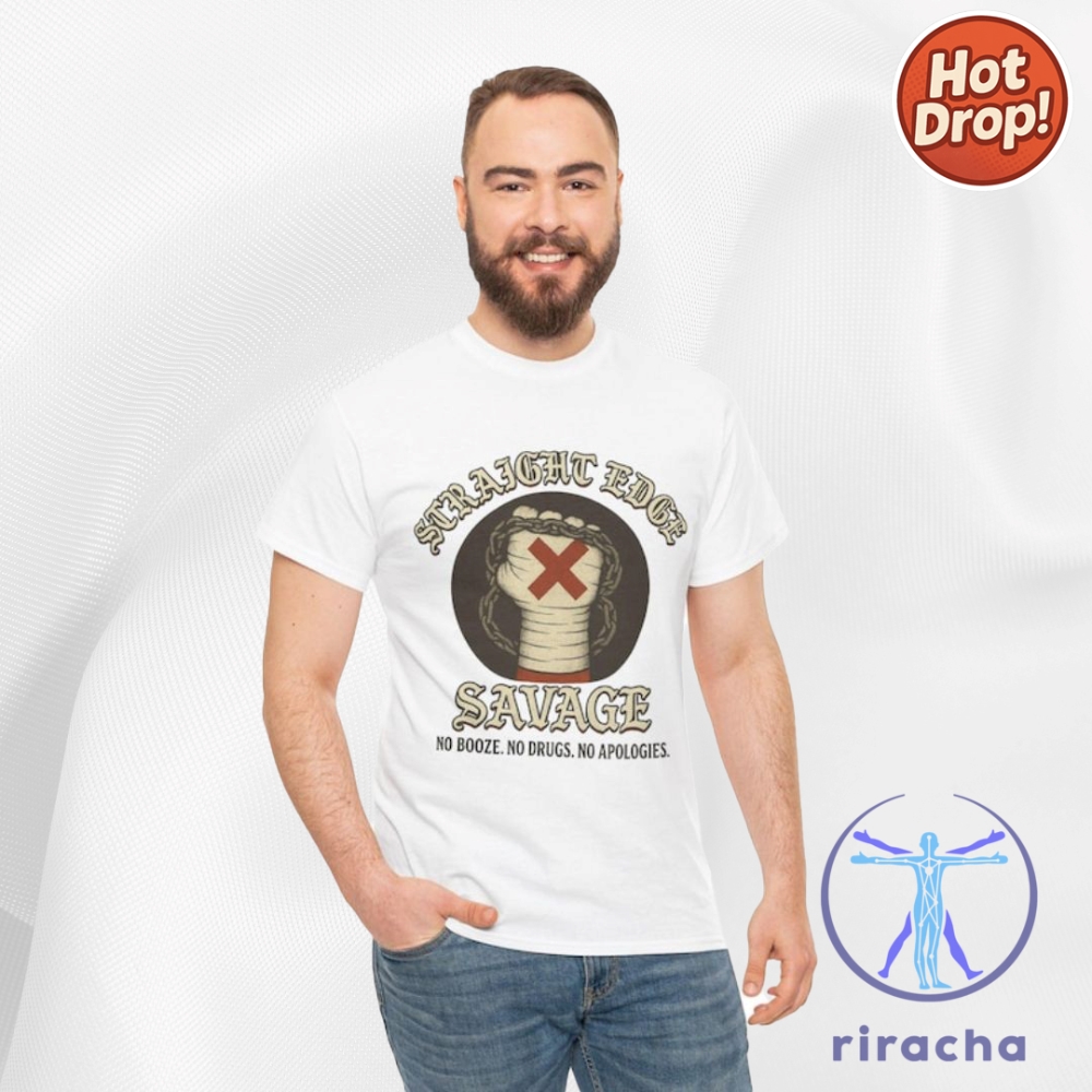 Wrestling Hardcore Straight Edge Savage T Shirt Hoodie Sweatshirt Cm Punk Inspired Vintage Fan Tee riracha 2