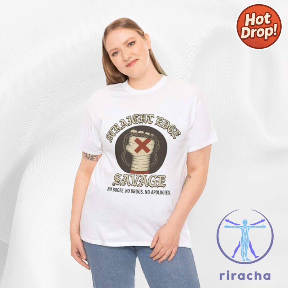 Wrestling Hardcore Straight Edge Savage T Shirt Hoodie Sweatshirt Cm Punk Inspired Vintage Fan Tee riracha 3